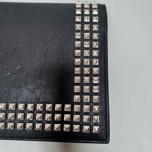 Saint Laurent Black Calfskin Silver Studded Clutch CB801 – Rare & Authentic - Picture 14 of 17